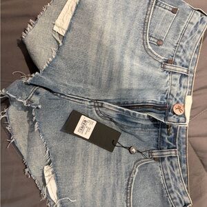 One Teaspoon Light Blue Denim Shorts